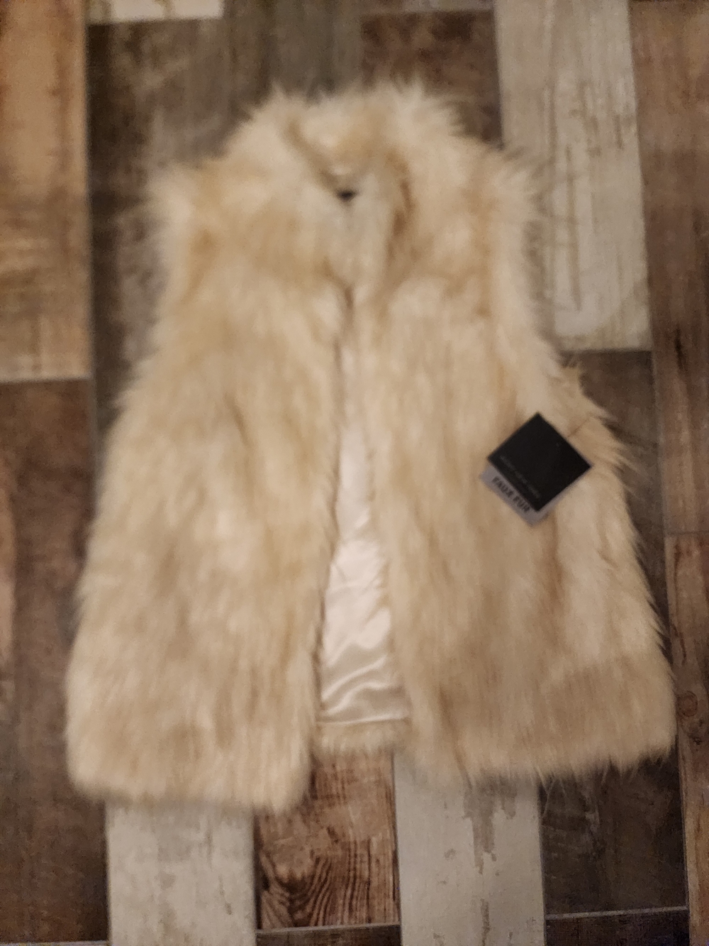 Marc New York Faux Fur Vest in Cream NWT